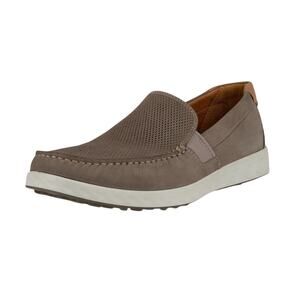 ECCO S Lite Moc Men's Nubuck Slip-on Moccasin in Grey Size 12.5